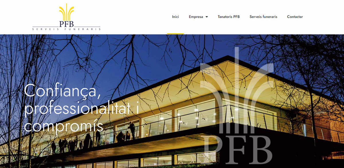 PFB Serveis Funeraris y Tanatorio de Badalona renuevan sus webs con un diseño más visual e intuitivo