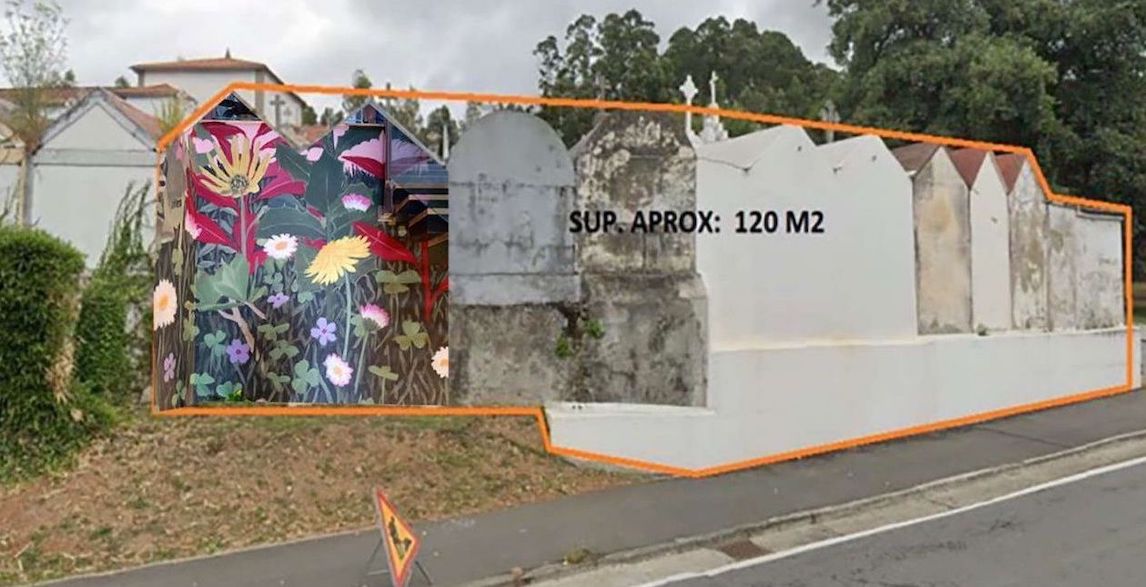 Patrimonio impide al Ayuntamiento de Oleiros pintar un mural sobre el muro del cementerio de Dorneda