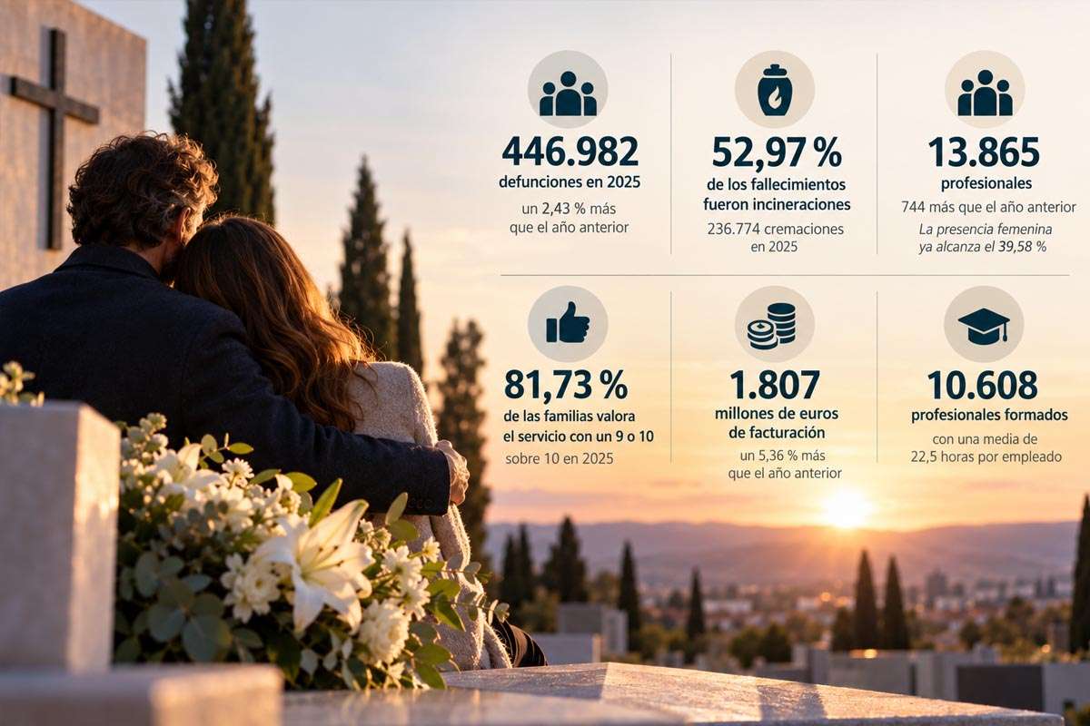 El sector funerario español factura 1.807 millones y recibe un sobresaliente de ocho de cada diez familias
