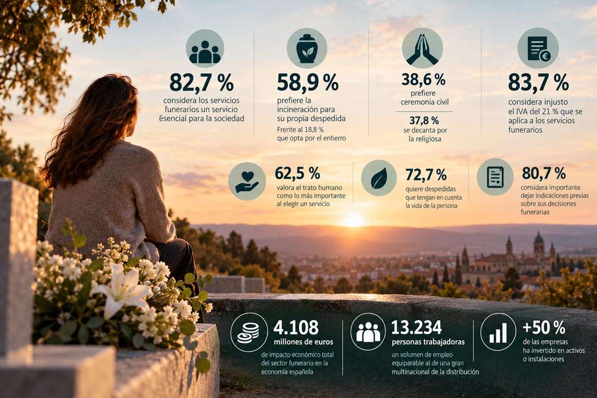 El 83,7 % considera injusto el IVA funerario y ocho de cada diez ciudadanos ven esencial el sector